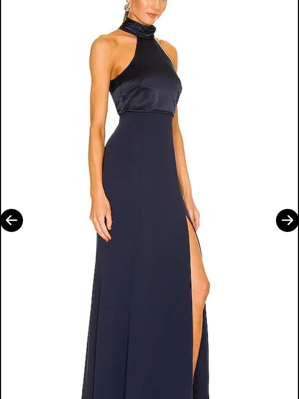 cinq a sept Black High-Neck Maxi Dress with Thigh Slit
